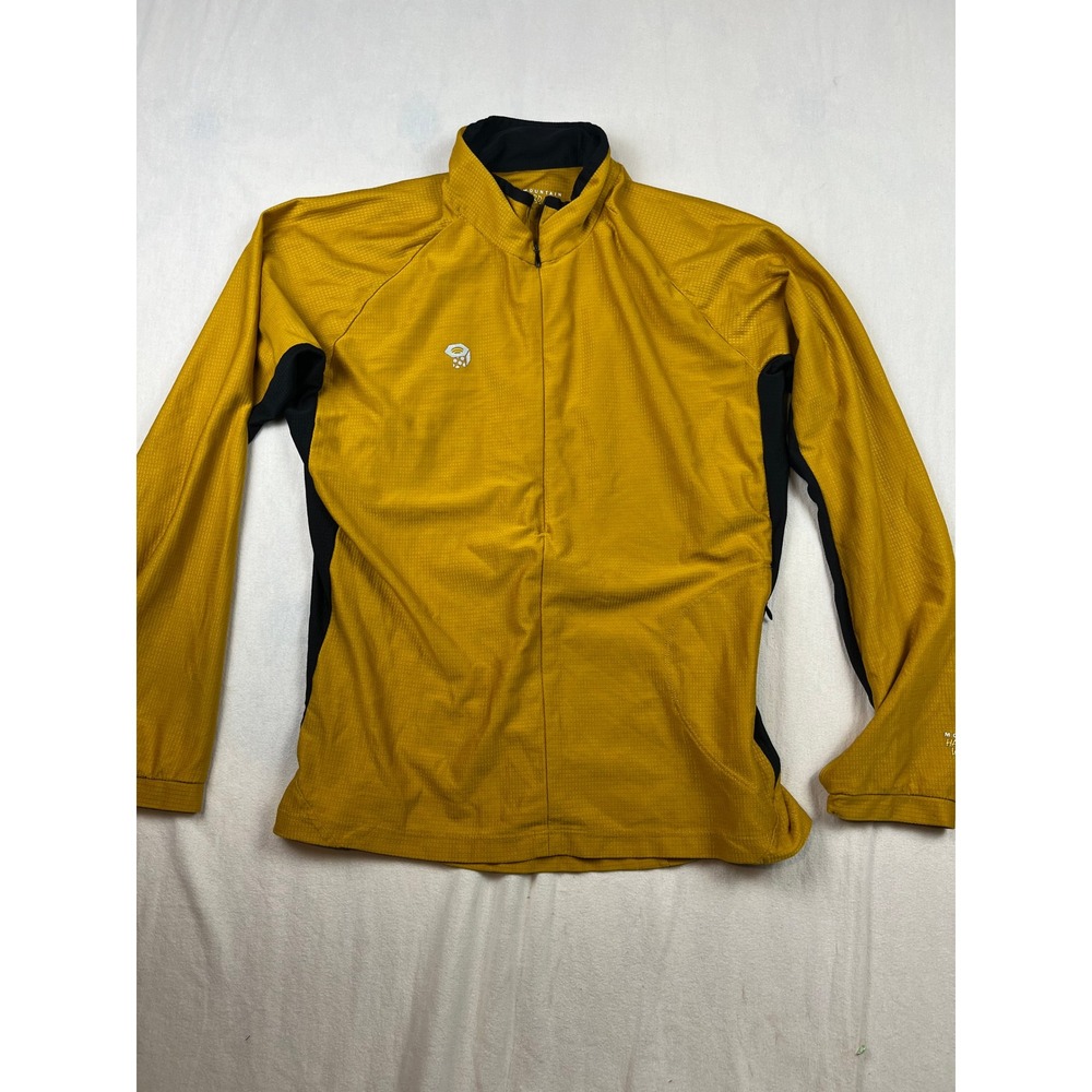 Mountain Hardwear Mens Mustard Yellow Grid Fleece Half‎ Zip Pullover Jacket M